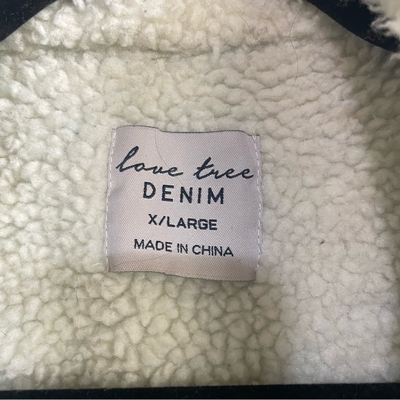 Custom Upcycled Quilt Patch Sherpa Lined Denim Jacket Rework size XL - Picture 4 of 6